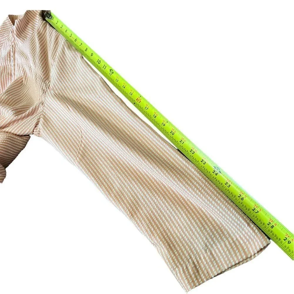 Women’s Orvis Peach White Zip Front Seersucker Jacket